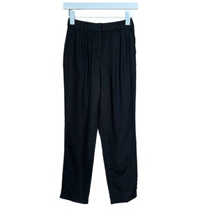 VETTA Pleated High Waist Trouser Black Size 00 Minimalist Office 100% Tencel